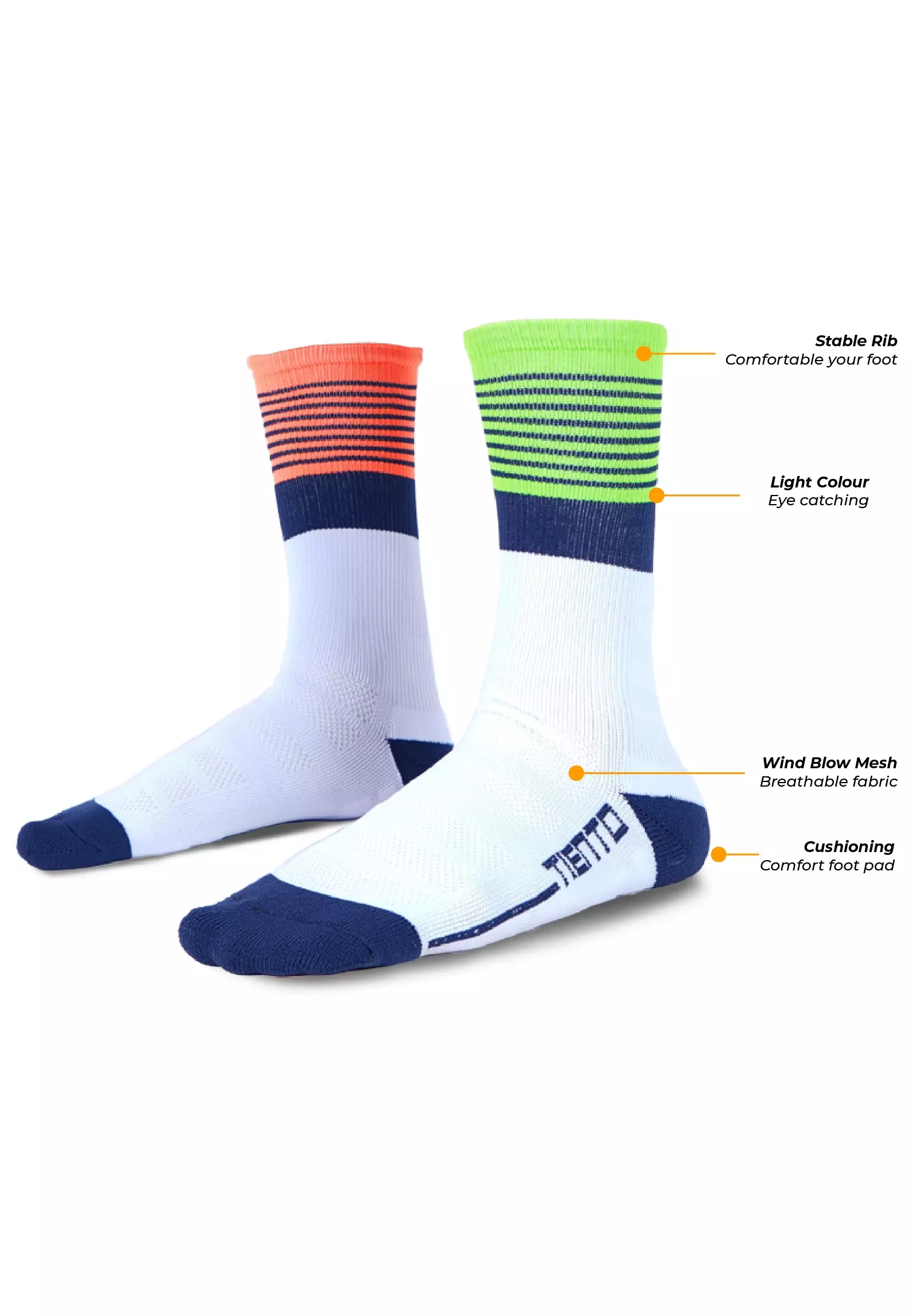 Tiento Compression Socks Kaos Kaki Olahraga Pria Wanita Futsal Running Fitness Xceleration