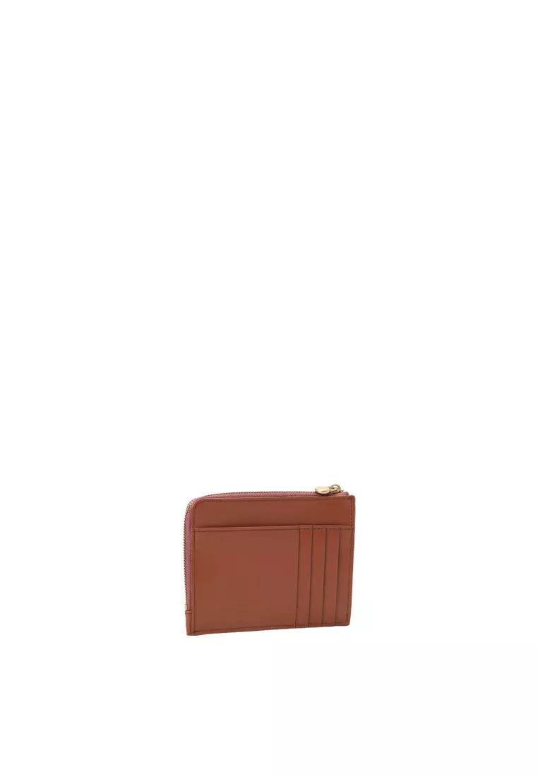 L-Zip Card Pouch - Caramel