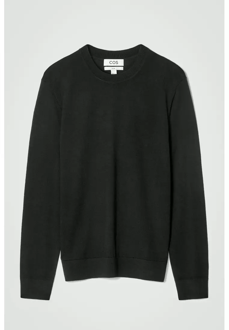 SLIM MERINO WOOL CREW-NECK JUMPER
