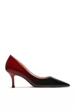 black, red