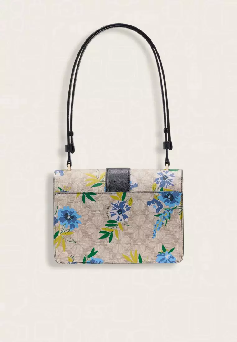 Kate Spade Spade Flower Floral Small Flap Shoulder Bag Blazer Blue Multi
