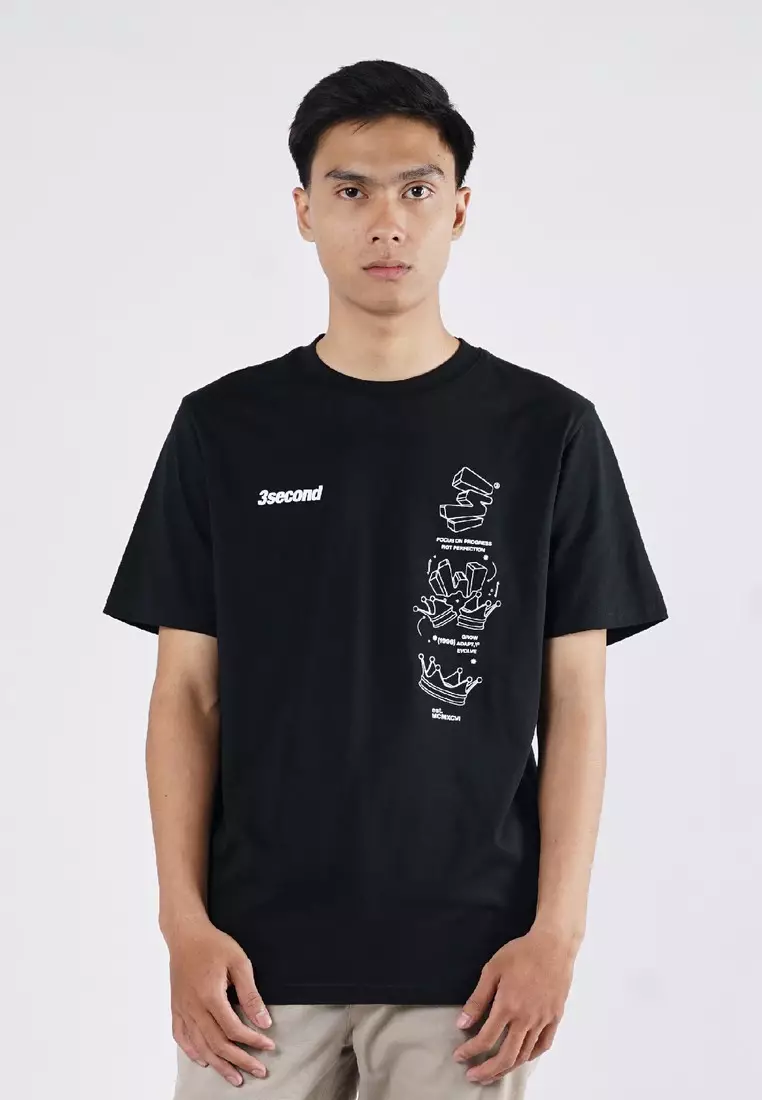 3Second Men's T-Shirt Short Sleeve Regular Fit Cotton King C081025