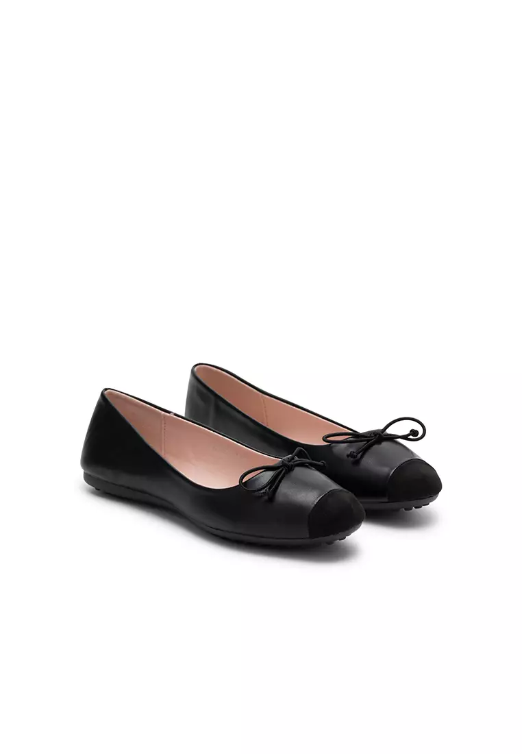 Buy nose DUO TONE SQUARE TOE FLAT BALLERINA Online | ZALORA Malaysia