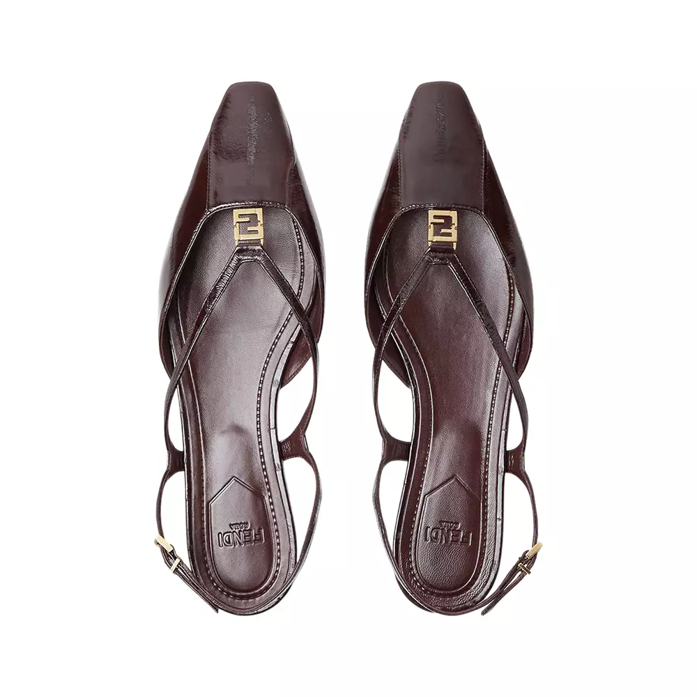 FFold Hagfish Leather Flats Brown