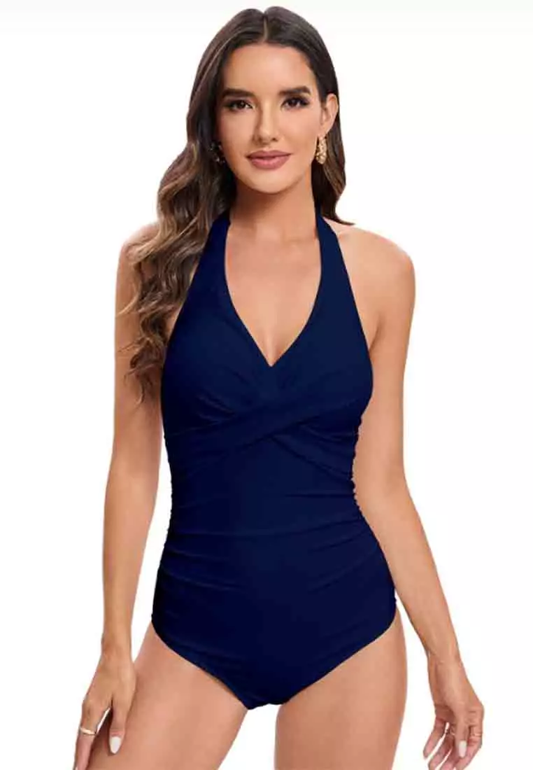 LKL25031 European Lady One Piece Swimwear Blue