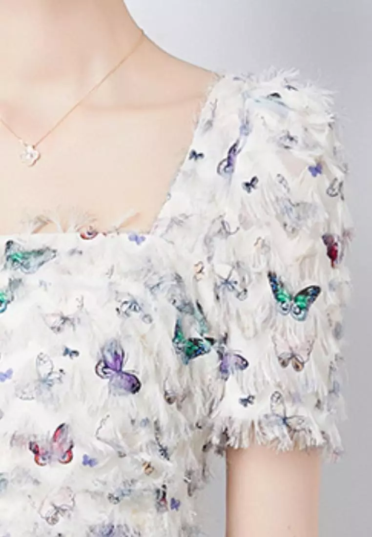 2024 new sweet butterfly pattern dress K071708