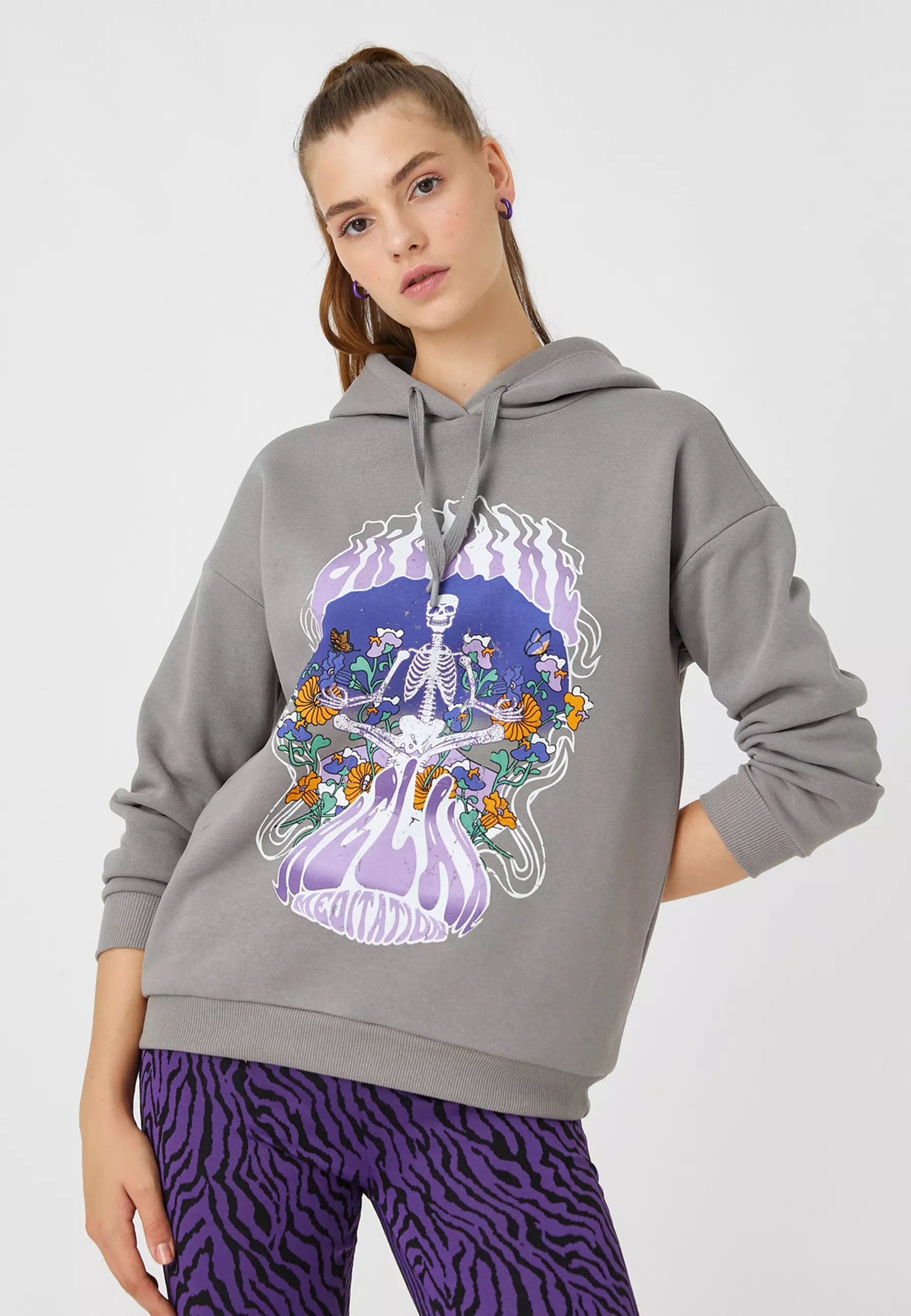 Printed Hoodie with Fleece Inside