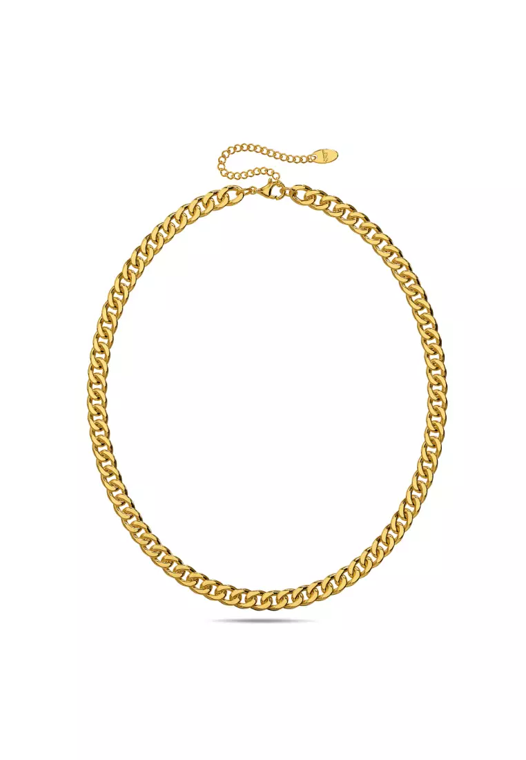 Buy Bullion Gold Curb Chain Link Gold Plated Necklace 2026 Online | ZALORA