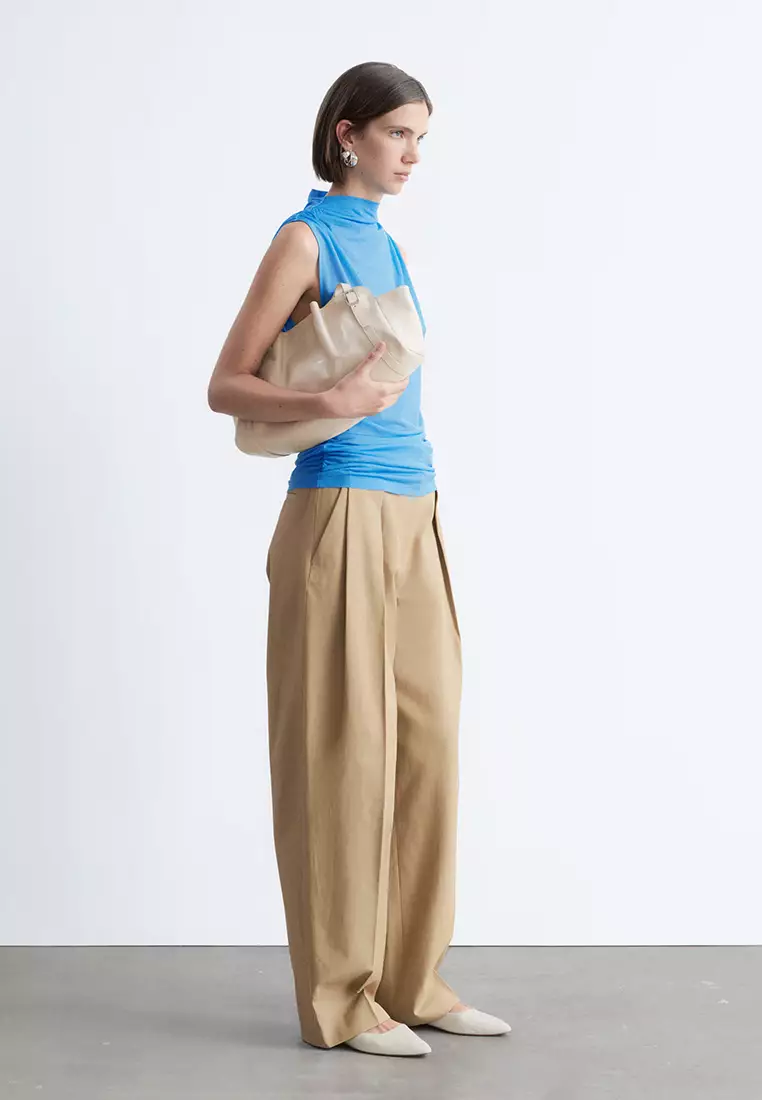 Ruched Mock-Neck Top