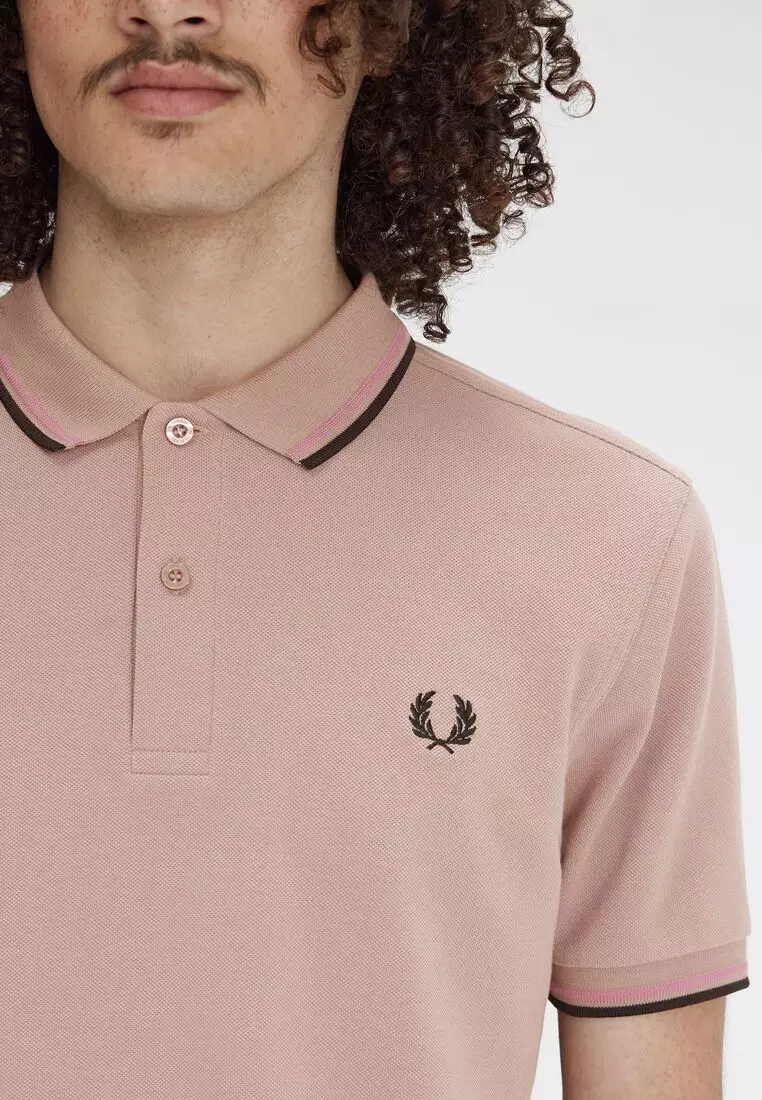 M3600 - Burnt Red / Navy / Navy | The Fred Perry Shirt
