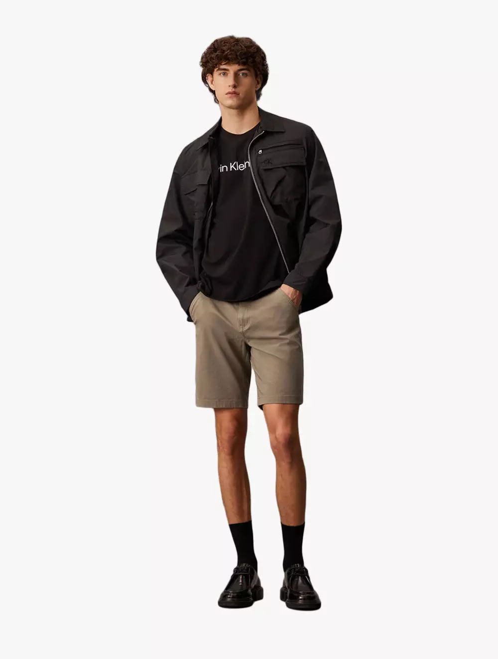 Calvin Klein Jeans - Essential Cotton Lyocell Chino Shorts - Brown - brown