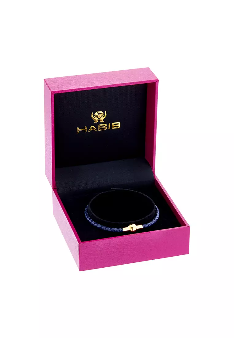 HABIB Leather Bracelet (Navy Blue Colour)