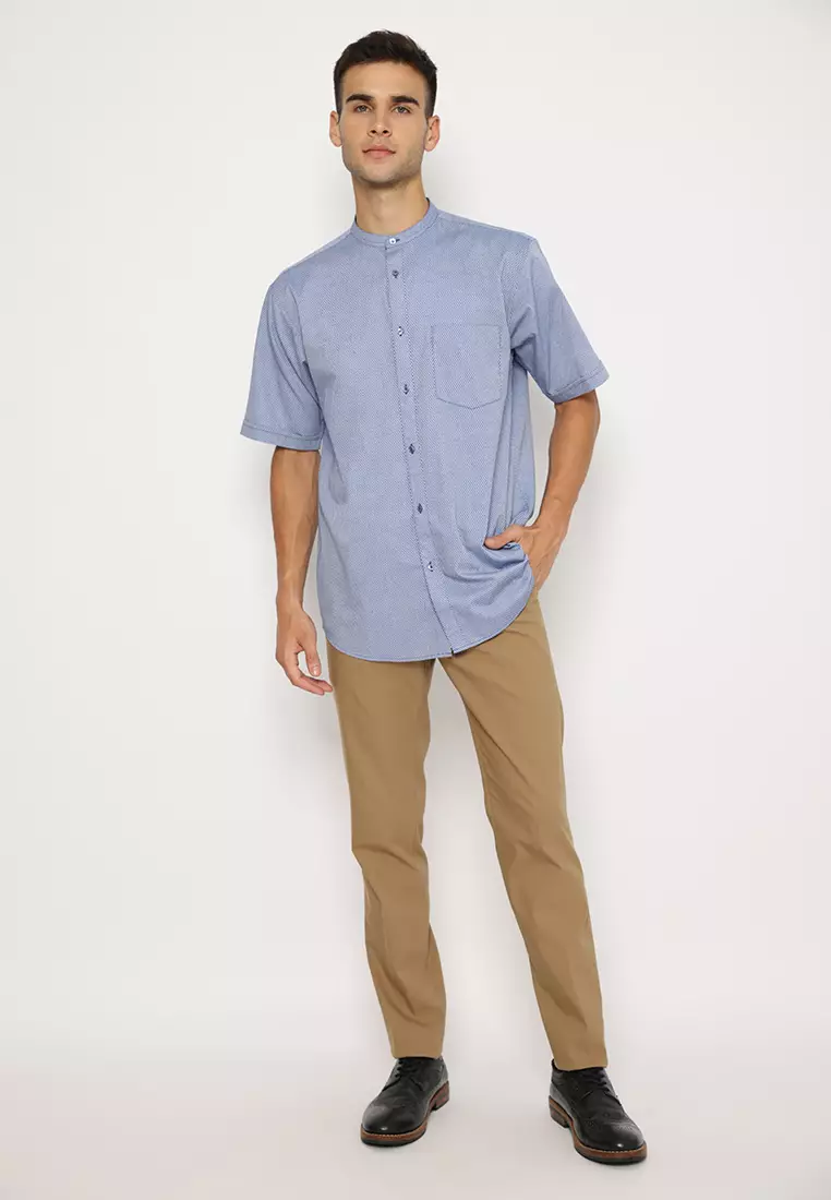 Jobb Munawar Koko Pria Lengan Pendek Regular Fit Biru