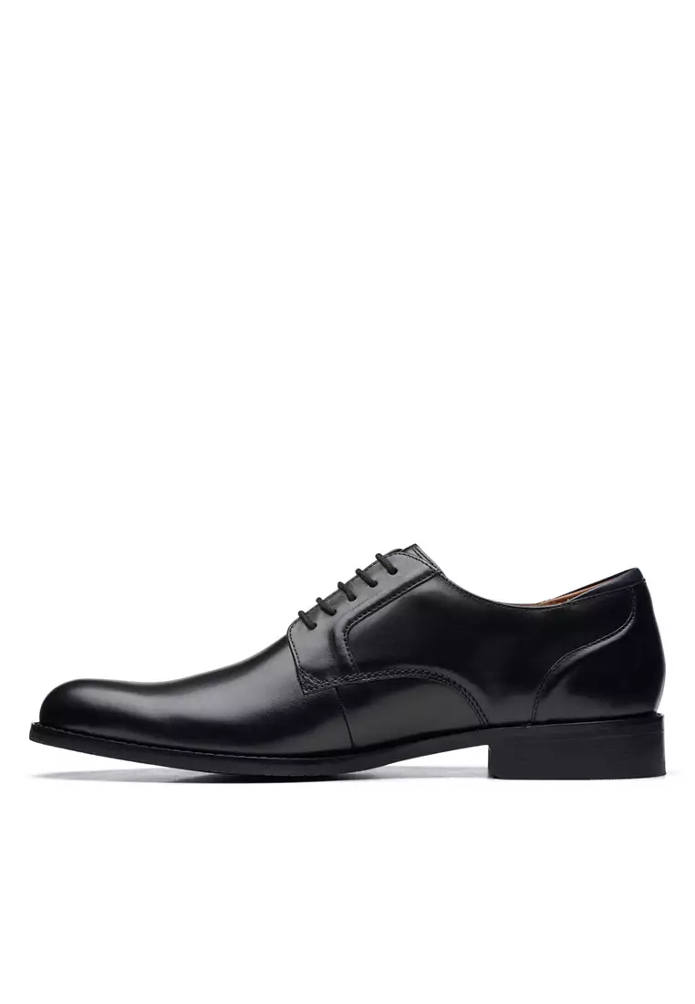 Mens CraftArlo Lace Derby Shoes Black Leather - Wide Feet