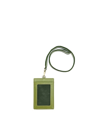 COUNTRY HIDE green COUNTRY HIDE Top Grain Cowhide Name Tag Card Holder with Lanyard 1DD88AC1171BABGS_1