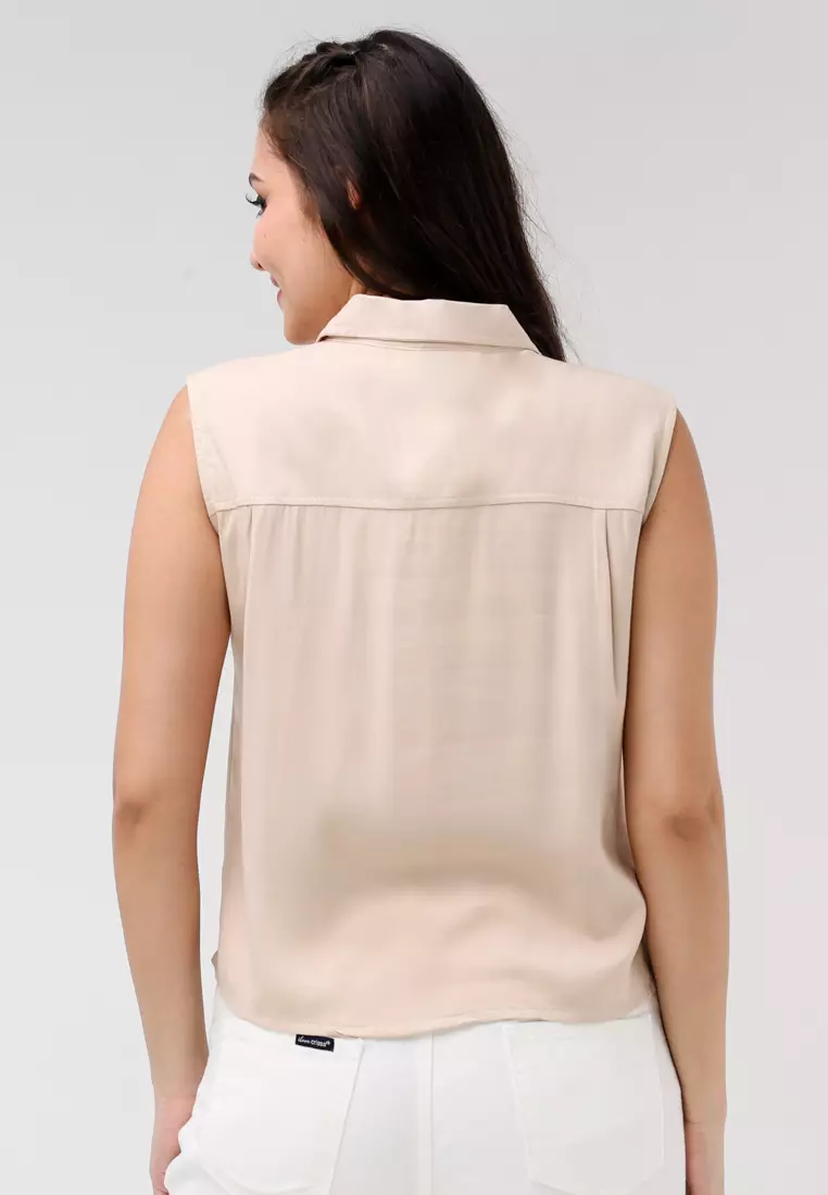 Single Twill Woven Sleeveless Blouse