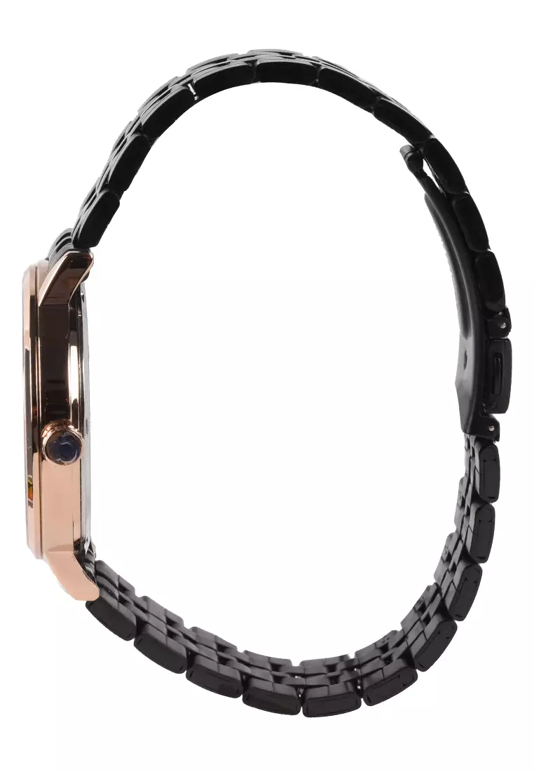 Alfa Sapphire - Jam Tangan Pria - Rosegold - Black Stainless Steel Bracelet - 88169M-A