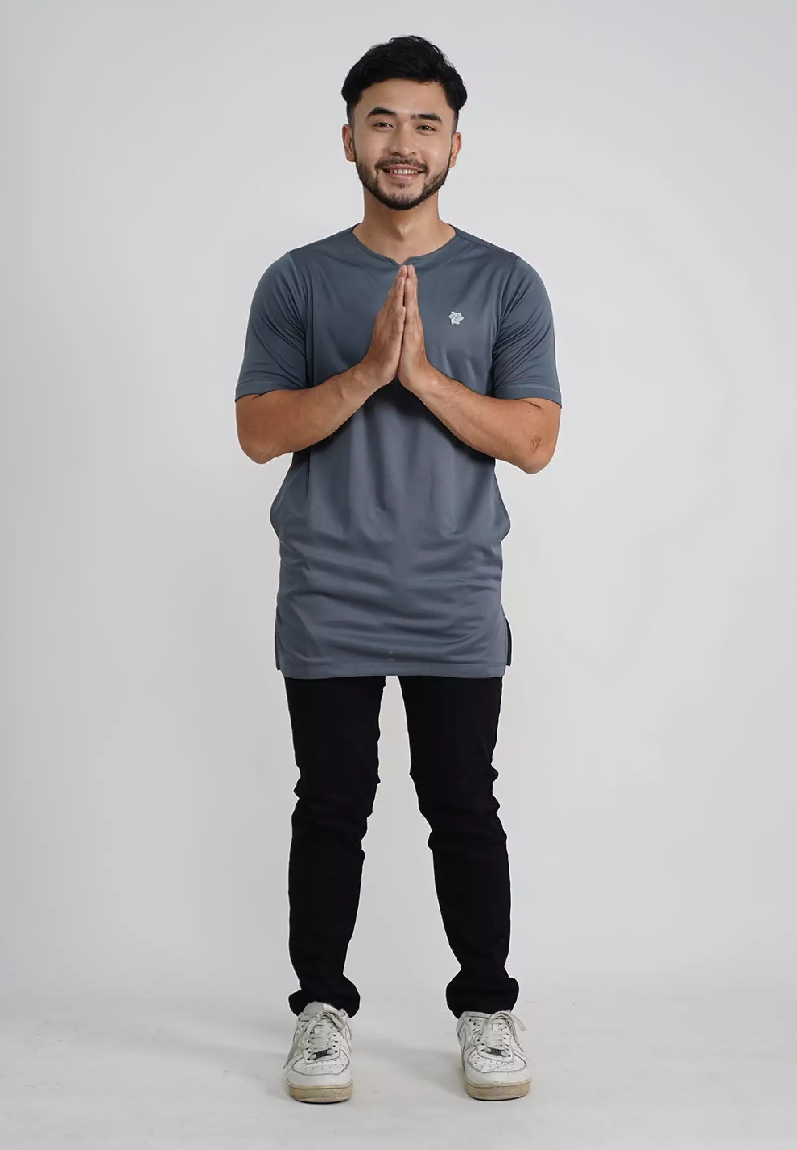 Tiento Baju Muslim Koko Kurta 3in1 Basic Grey