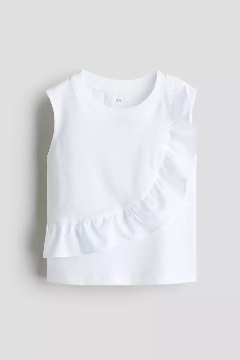 Frill-trimmed cotton top