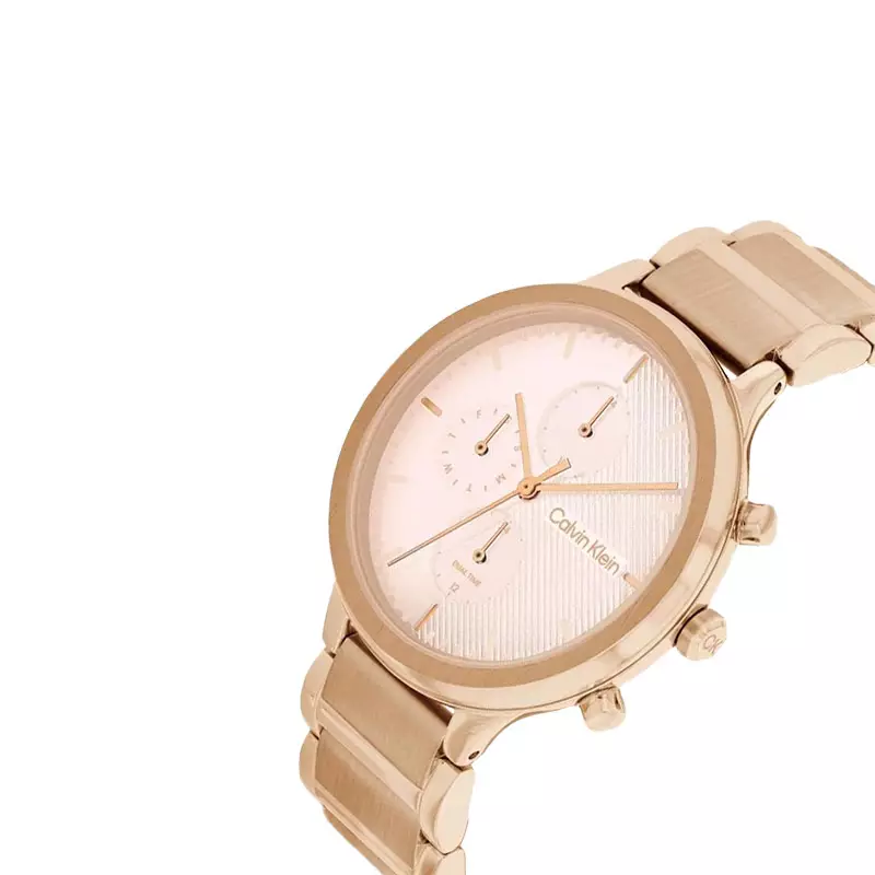 Jam Tangan Wanita Calvin Klein Energize 25200241 Ladies Rose Gold Dial Rose Gold Stainless Steel Strap