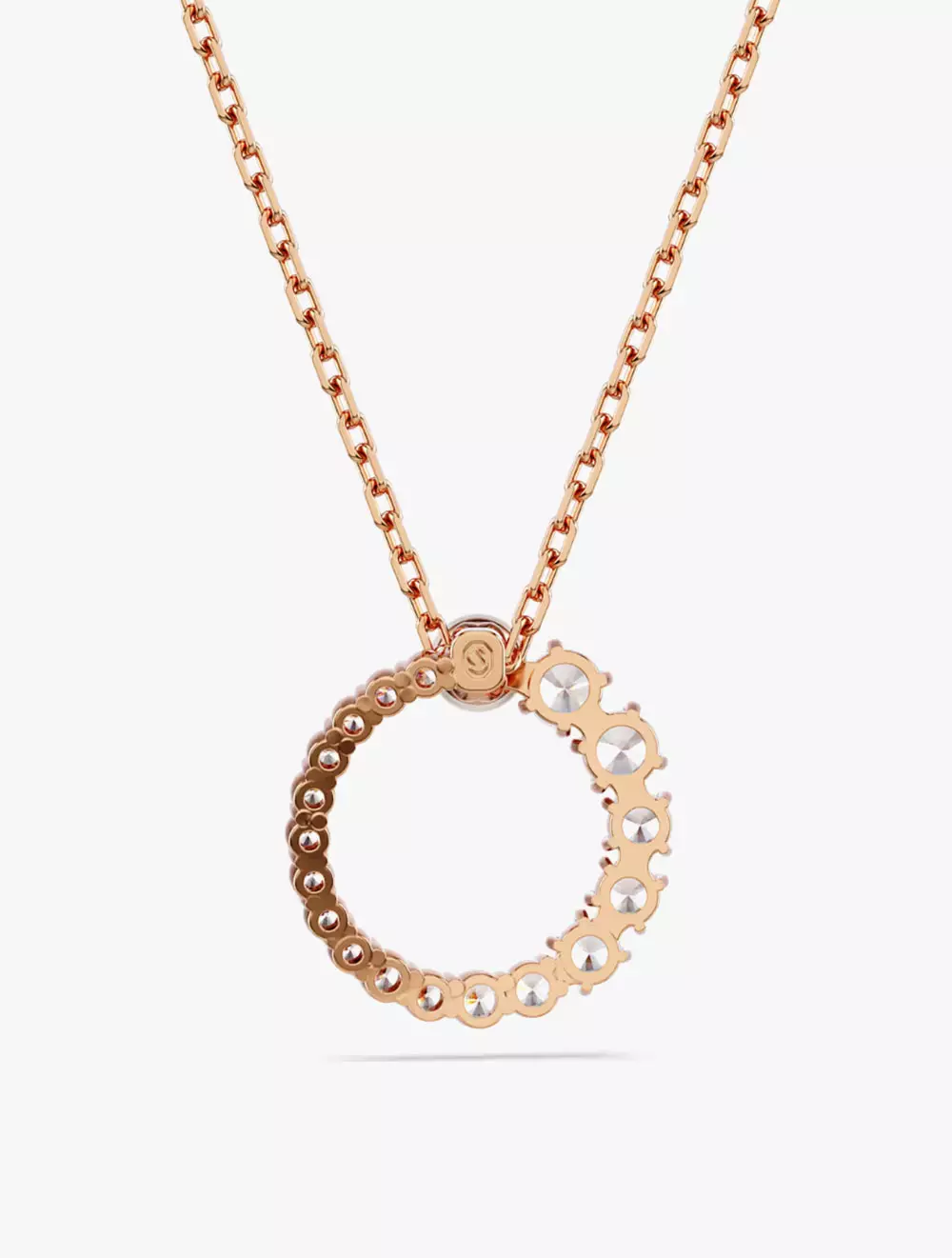 Matrix Pendant, Crystal Pearl, Round Cut, White, Rose Gold-Tone Plated - White