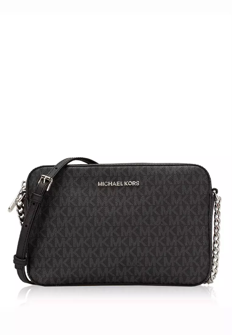 Jet Set Signature Large East West Crossbody - Black