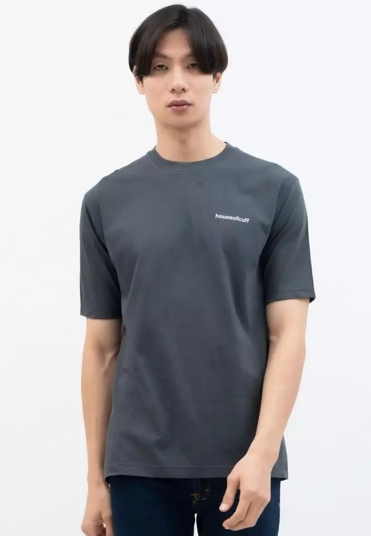 Kaos Polos Pria Premium Katun Combed Lengan Pendek Abu Tua