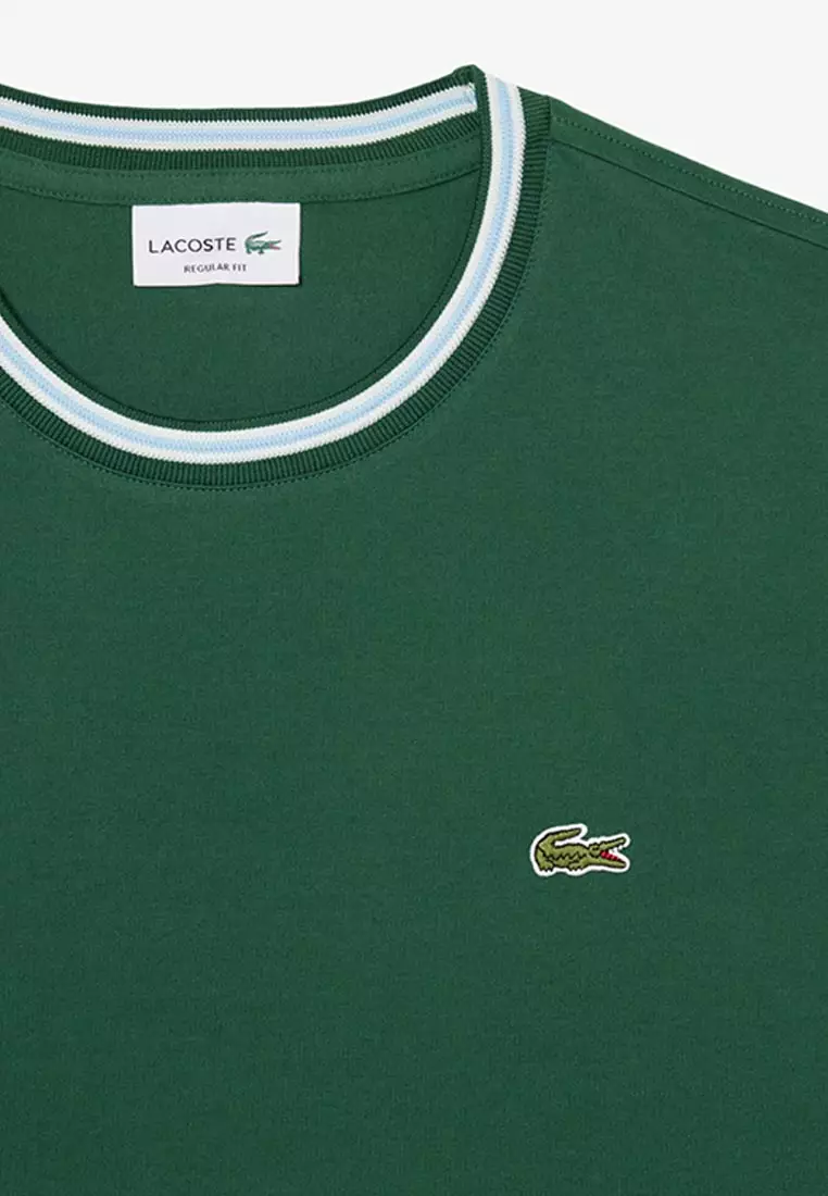 Regular Fit Ribbed Collar Cotton T-Shirt