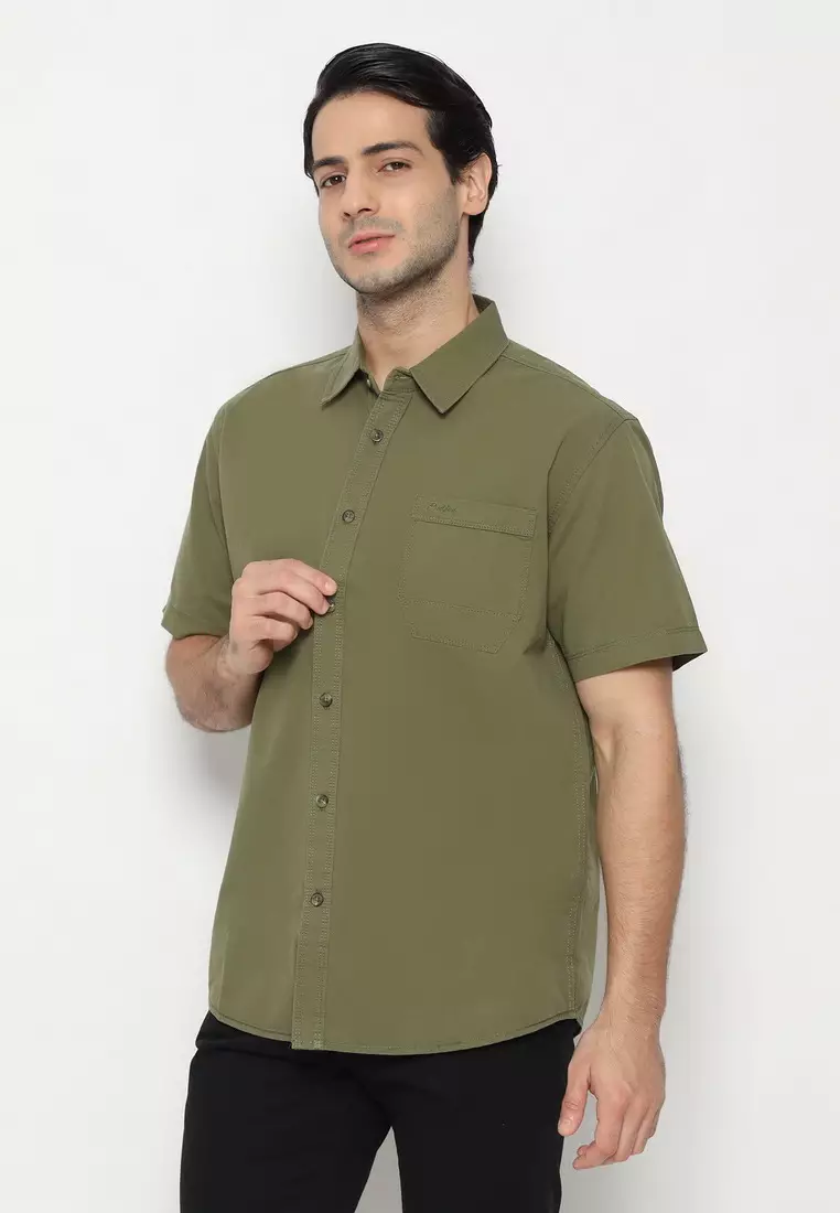 POLICE Kemeja Polos Cotton Regular Fit Pria