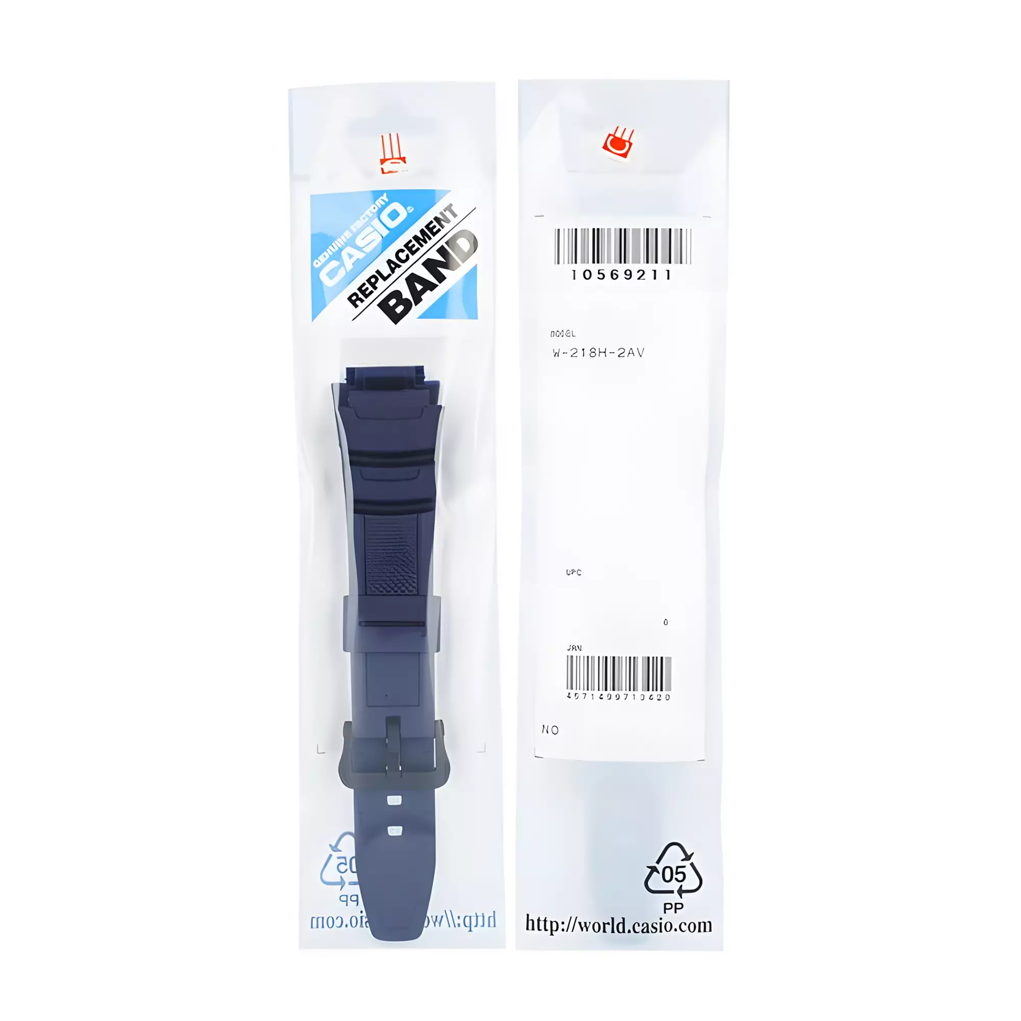 Tali Strap Jam Tangan Casio W-218H-2A / 10569211 - 25 mm - Blue Resin Band