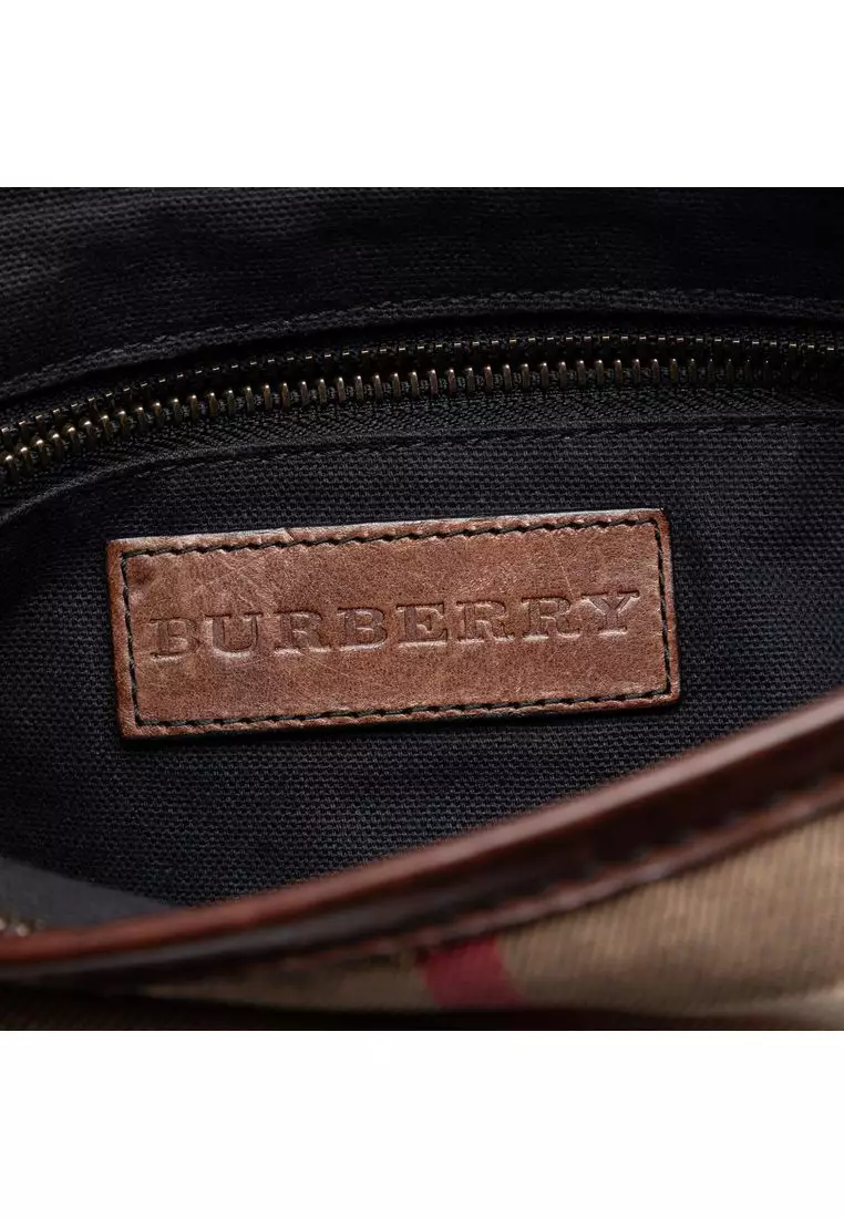Pre-Loved Burberry Exploded Check Canvas Crossbody