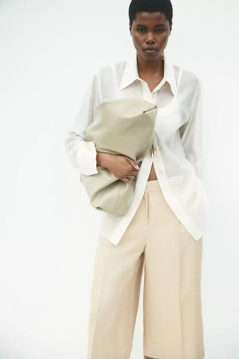 Wide linen-blend culottes