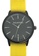 EGLANTINE black and yellow EGLANTINE® Paname Fluo 40mm Unisex IP Black Alloy case Quartz Watch, black dial on Yellow NATO Strap 671FEACB5ADE22GS_1
