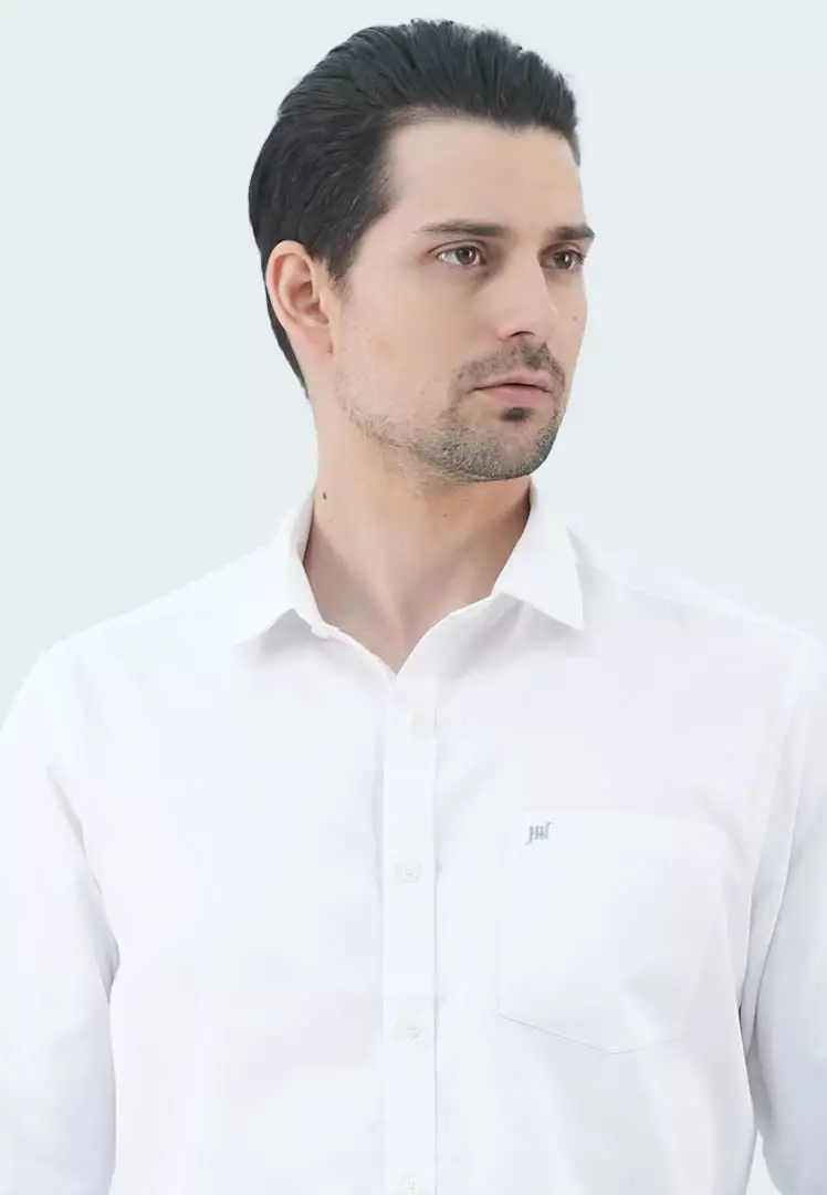 Johnwin - Kemeja Formal - Motif Polos - Lengan panjang - Regular Fit - Putih - FSH.650.K249.991.C-L/S