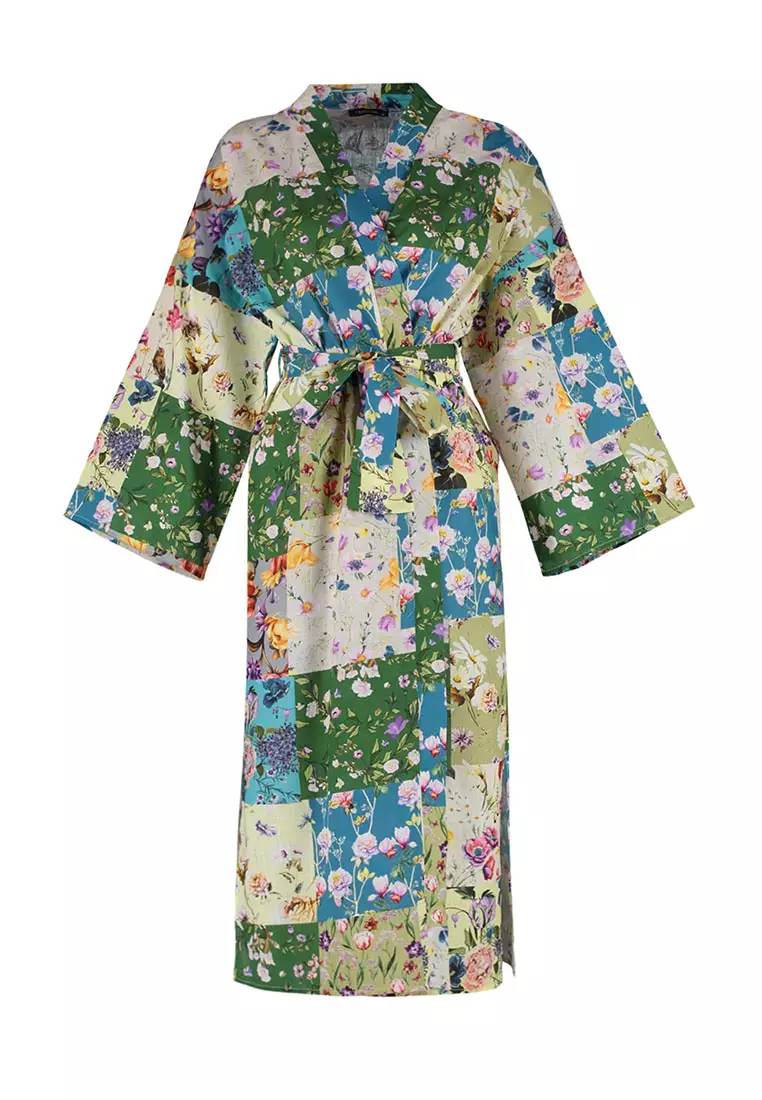Buy Trendyol Floral Belted Maxi Kimono Cardigan 2024 Online