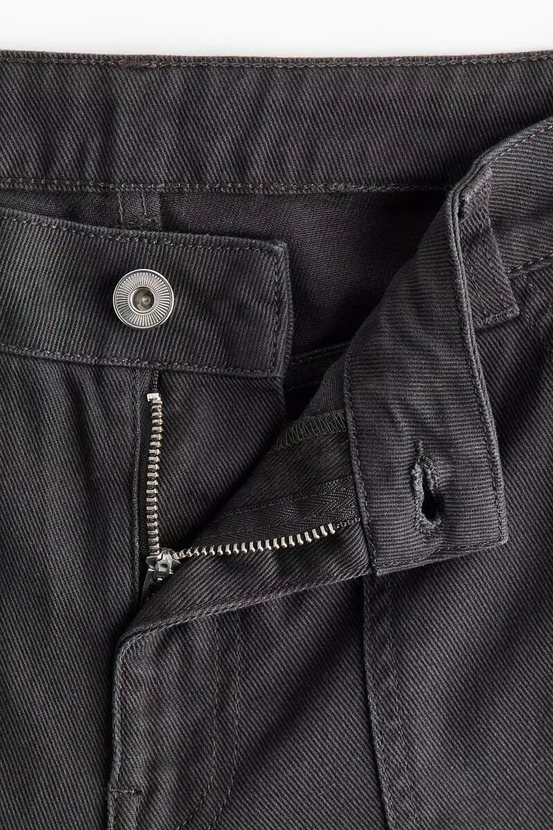Wide-leg cotton twill trousers