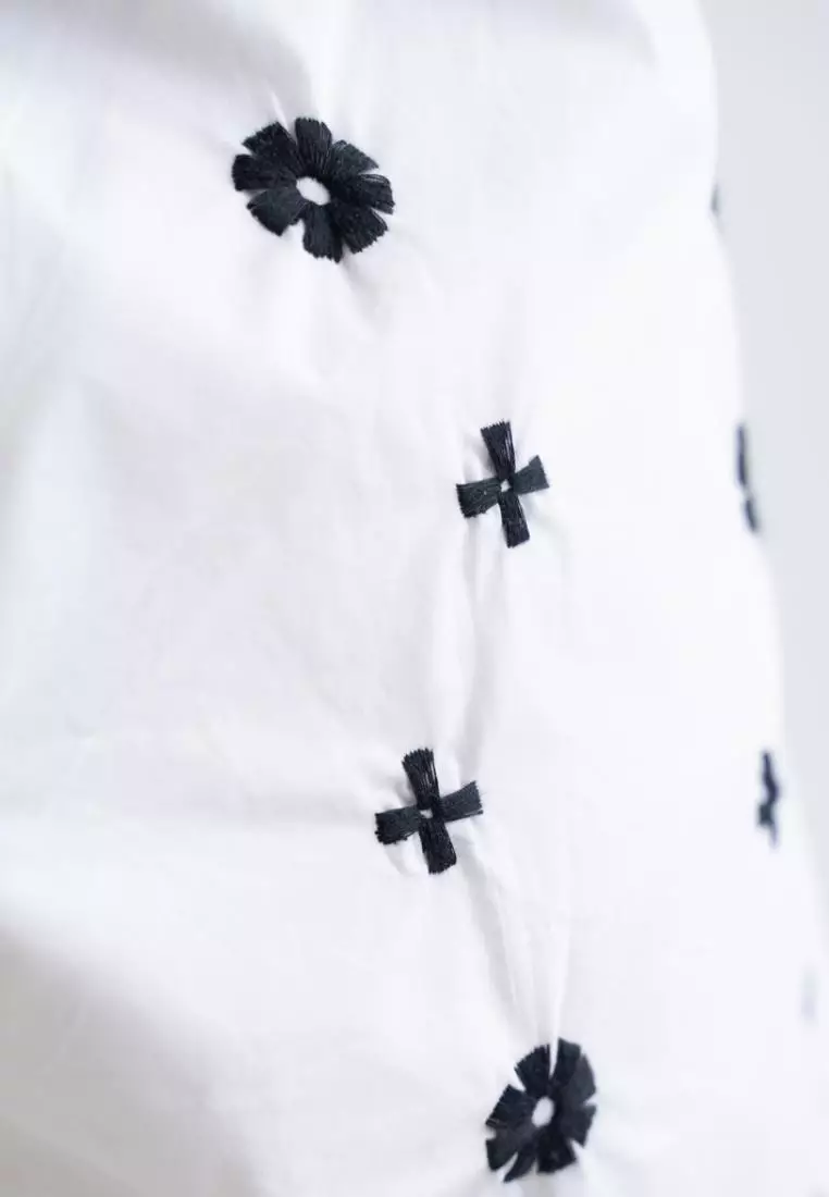 EMBROIDERY COTTON BERMUDA SHORTS