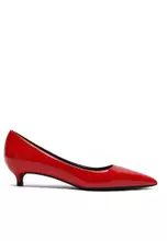 Red leather hotsell kitten heels