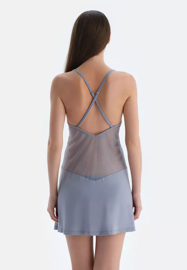 Ice Blue Nightie, Regular, Strappy Underwear for Women