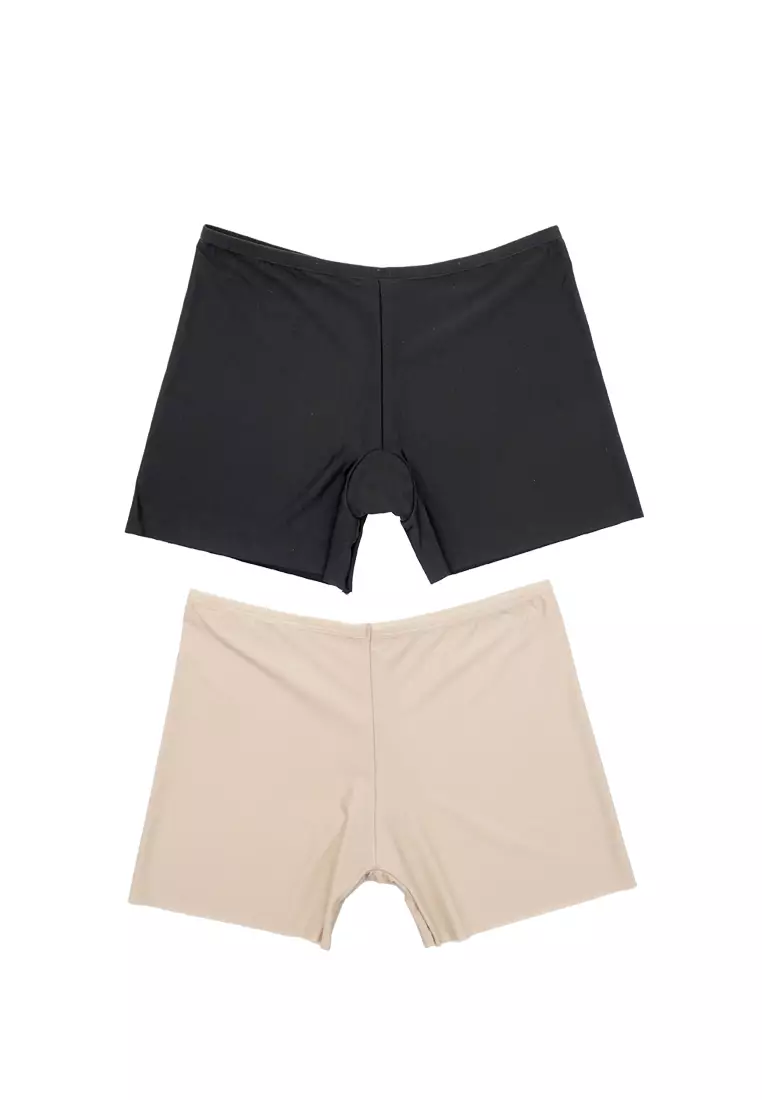 2 Pack Hela Seamless Shorts Panties in Black & Nude