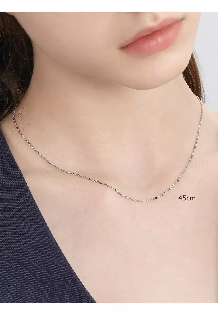 18K White Gold Rope Chain Necklace for Women 03818N