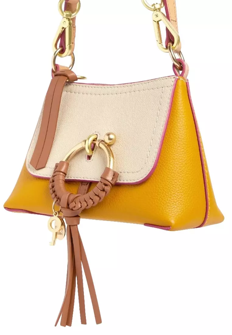Mini Joan In Grained Cowhide Crossbody Bag for Women in Cement Beige