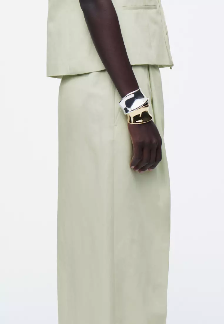 Relaxed Linen-Blend Wide-Leg Trousers