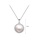 Glamorousky white 925 Sterling Silver Fashion and Elegant Geometric White Freshwater Pearl Pendant with Cubic Zirconia and Necklace 4F1C0AC43DB602GS_2