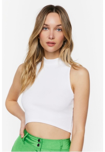 FOREVER 21 Mock Neck Sleeveless Crop Top | ZALORA Philippines