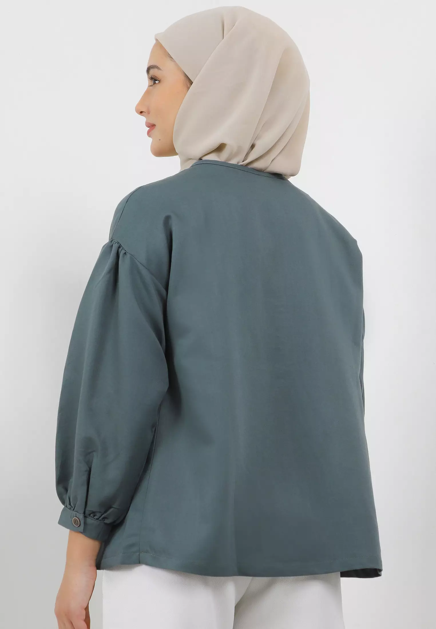 MFMW Fanya Atasan Blouse Hijau Botol