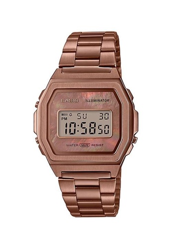 CASIO pink Casio Mother Of Pearl Watch (A1000RG-5) 58485AC05AB284GS_1