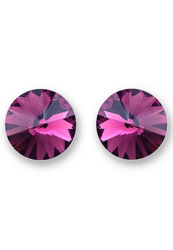 Krystal Couture pink KRYSTAL COUTURE Apex Krystal Studs Embellished with Swarovski® crystals-White Gold/Purple 4D7E3AC3A10BFEGS_1