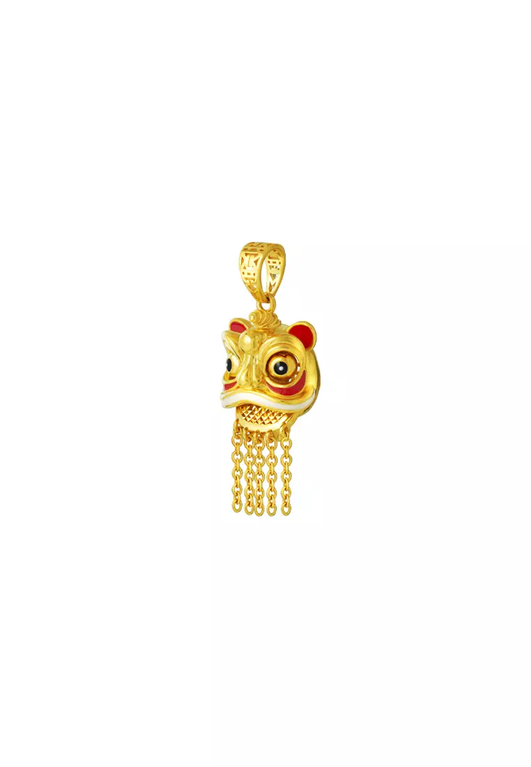 TOMEI Lion Dance Tassel Pendant, Yellow Gold 916