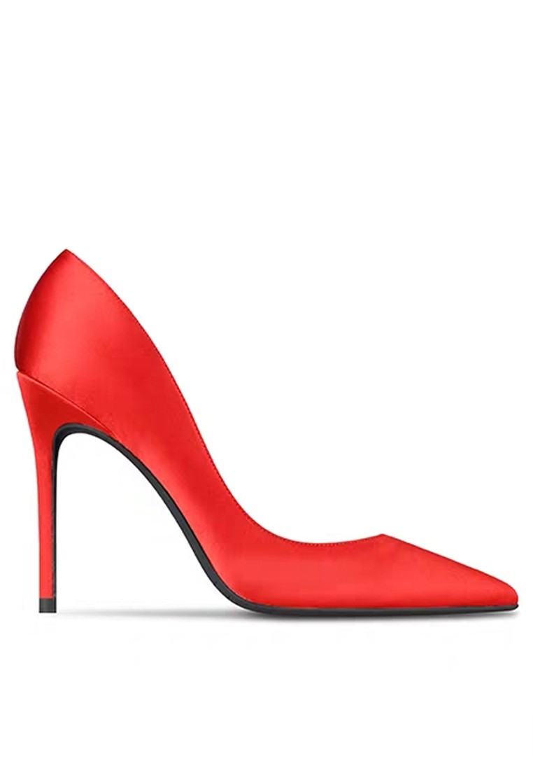 8CM Silk Fabrics Pointed High Heel Shoes D01-c